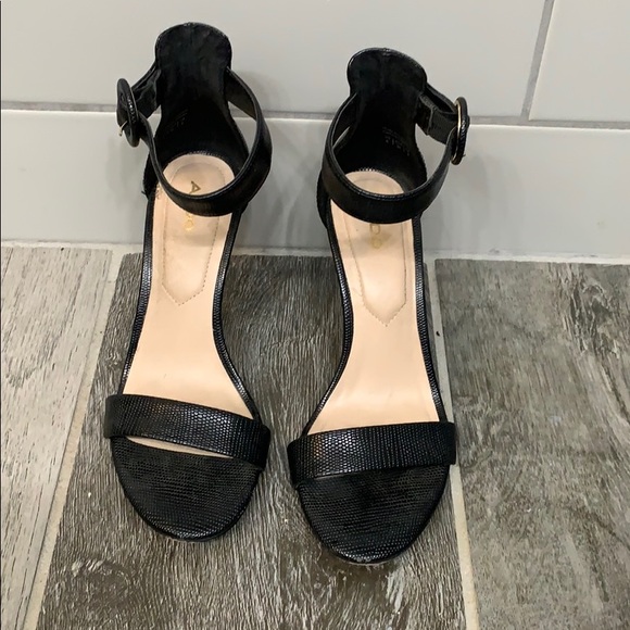 Aldo Shoes Black Heeled Sandals Poshmark